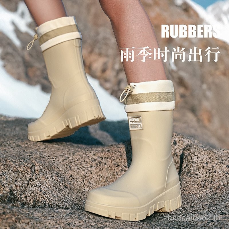 รองเท้าฝนสูงกันลื่น Anti-Slip Beam สำหรับผู้หญิง การออกแบบมีท่อสูงกันน้ำได้ดี เหมาะสำหรับการใช้งานในบ้านและนอกบ้าน