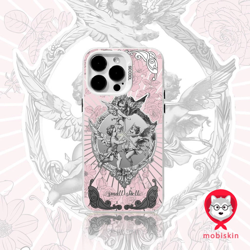 [จัดส่งในพื้นที่] เคสโทรศัพท์มือถือสีเงินกามเทพเทวดาเข้ากันได้กับ iPhone 12 13 14 15 Pro MAX XR XS 6 7 8 Plus SE 2020