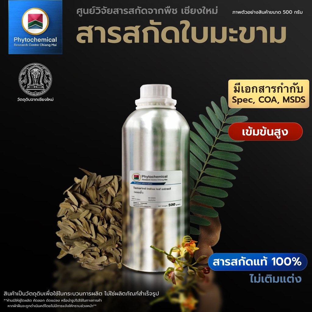 สารสกัดใบมะขาม(แบบน้ำ) Tamarind leaf extract | สารสกัดจากพืช สารสกัดสมุนไพร 100% | เข้มข้นสูง 25-100 g.