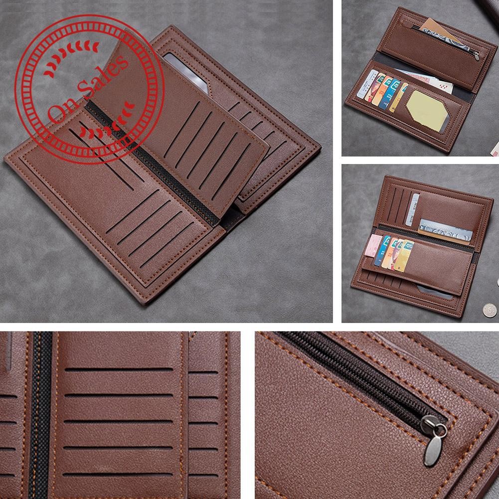 KICA กระเป๋าสตางค์ผู้ชายใหม่ Youth Thin Soft Wallet ความจุขนาดใหญ่แฟชั่นธุรกิจกระเป๋าสตางค์ Multi-ca