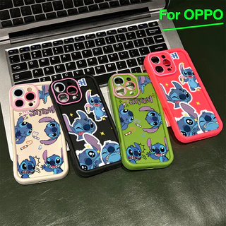 For เคสโทรศัพท์ OPPO กรอบเลนส์สีชมพู A3 A3X A60 5G ตัวการ์ตูนน่ารัก A9 A18 A38 A15 A15s A60 A35 A17 A17K A79 5