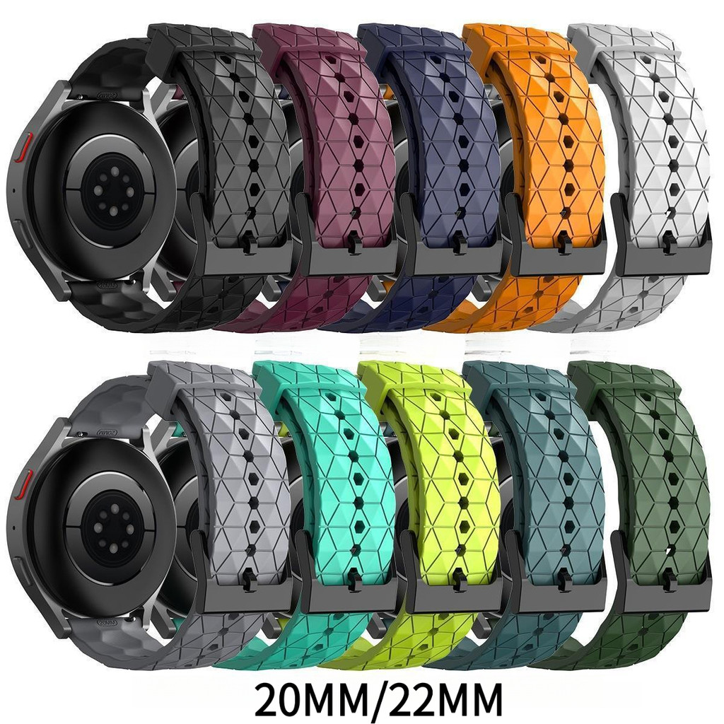 เหมาะสําหรับ Xiaomi Huawei Watch4/gt3/4/2 สายซิลิโคนลายฟุตบอลระบายอากาศ