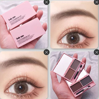 แป้งฝุ่นเขียนคิ้ว 3in1 พร้อมแปรง กันน้ำ กันเหงื่อใช้ระบายสีคิ้ว เป็นอายแชโดว์ 1ตลับ3สี:H7222