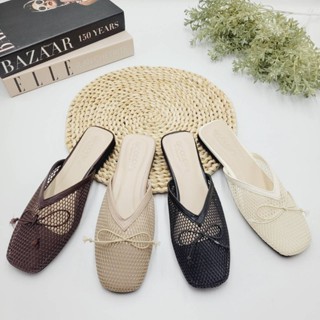 รองเท้าเปิดส้นตาข่าย แต่งโบว์เก๋ๆ รุ่น GA2703