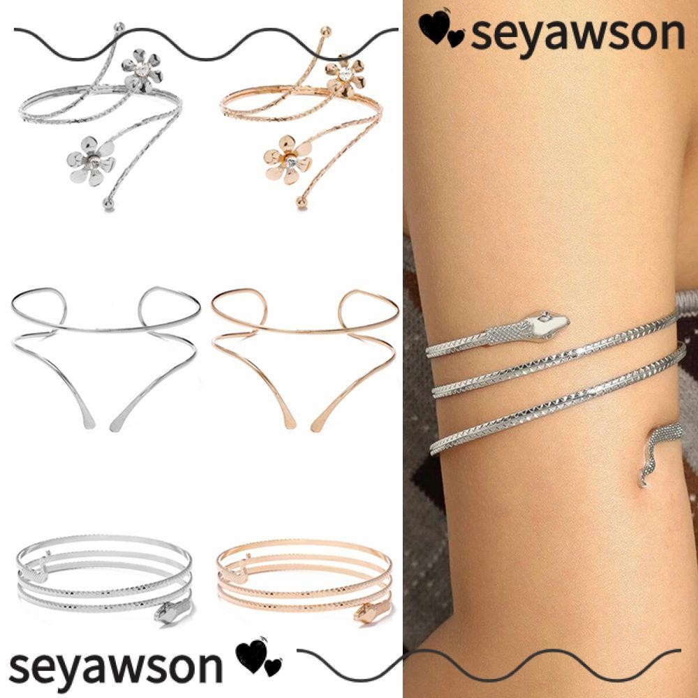 SEYAWSON Arm Chain Adjustable Geometric Pattern Body Bracelet Arm Ring