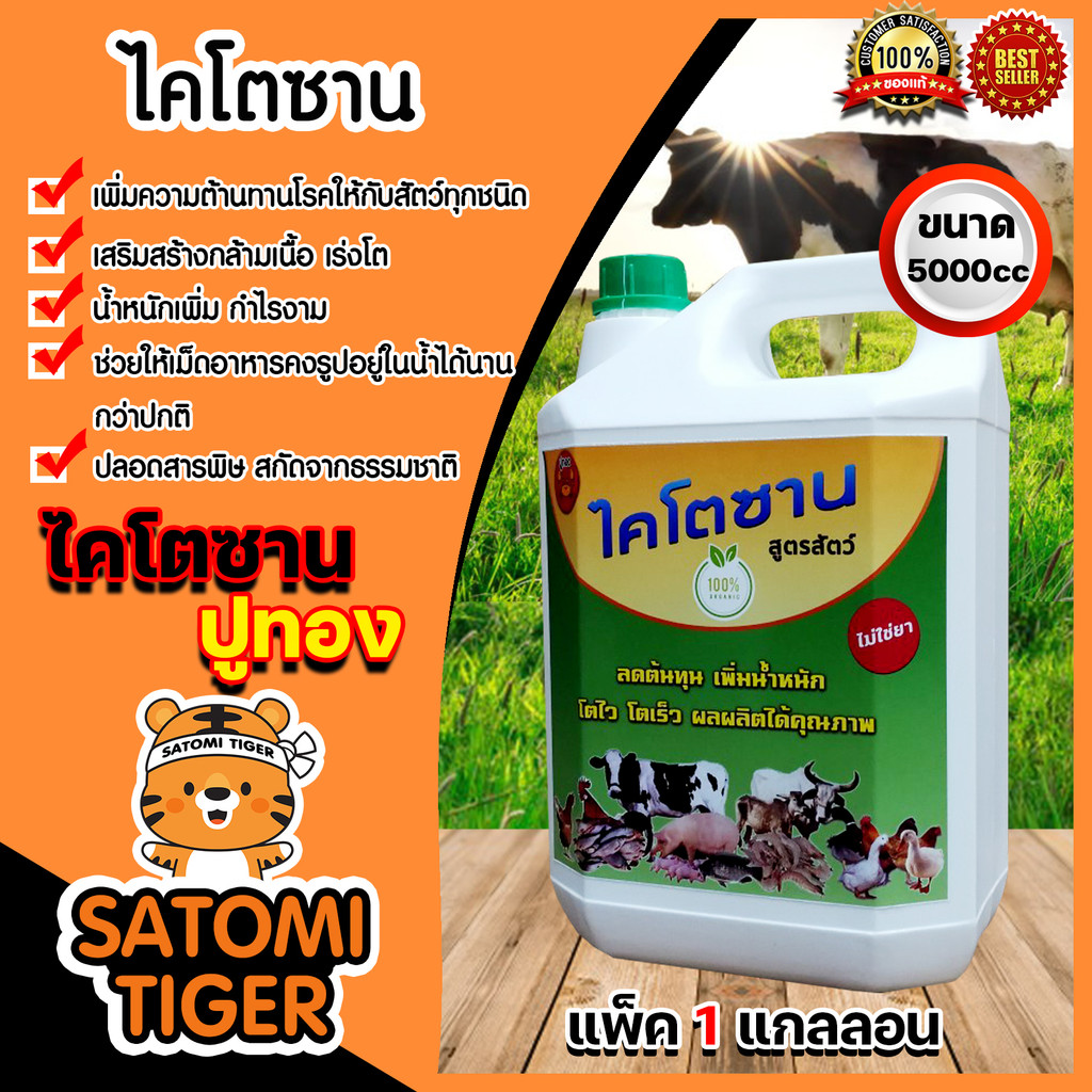 ไคโตซานสูตรสัตว์ ปูทอง ขนาด 5 ลิตร เร่งการเจริญเติบโต ใช้ได้ทั้ง วัว ไก่ สุกร ปลา แท้ ถูก คุณภาพ คุ้มสุดๆ