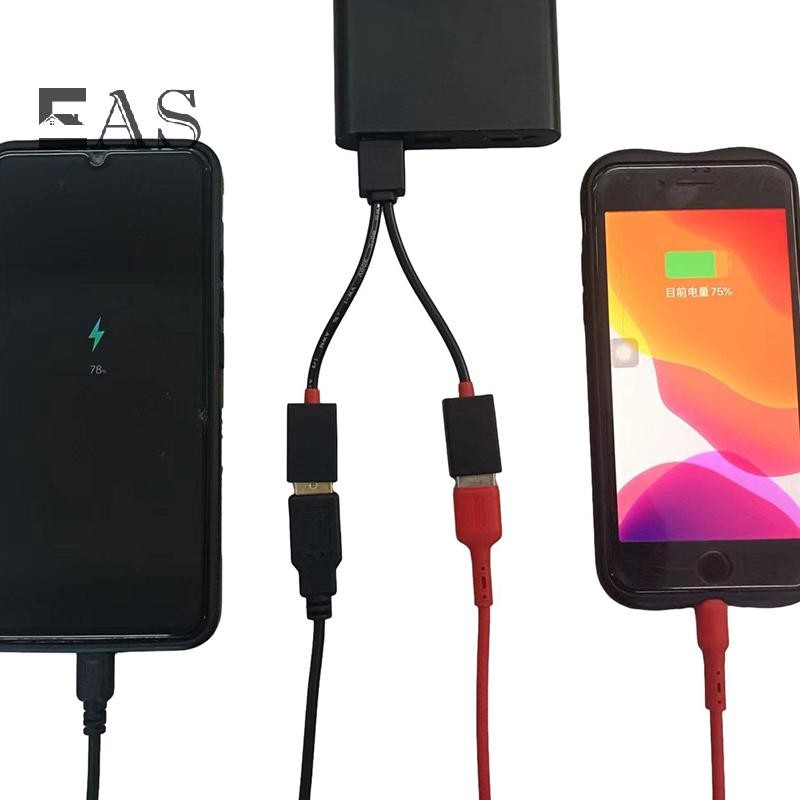 [EA] 1 In 2 Out USB HUB Car USB Splitter Cable มัลติฟังก์ชั่นอะแดปเตอร์สายไฟสายชาร์จสําหรับ Android 