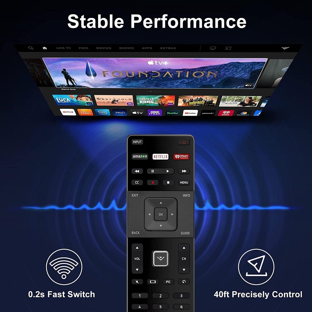 รีโมทคอนโทรลสําหรับ Vizio Smart TV D28H-D1 D32H-D1 D40-D1 D43-D2 D48-D0 D48f-E0 D60-D3 D70-E1f-E3f-E