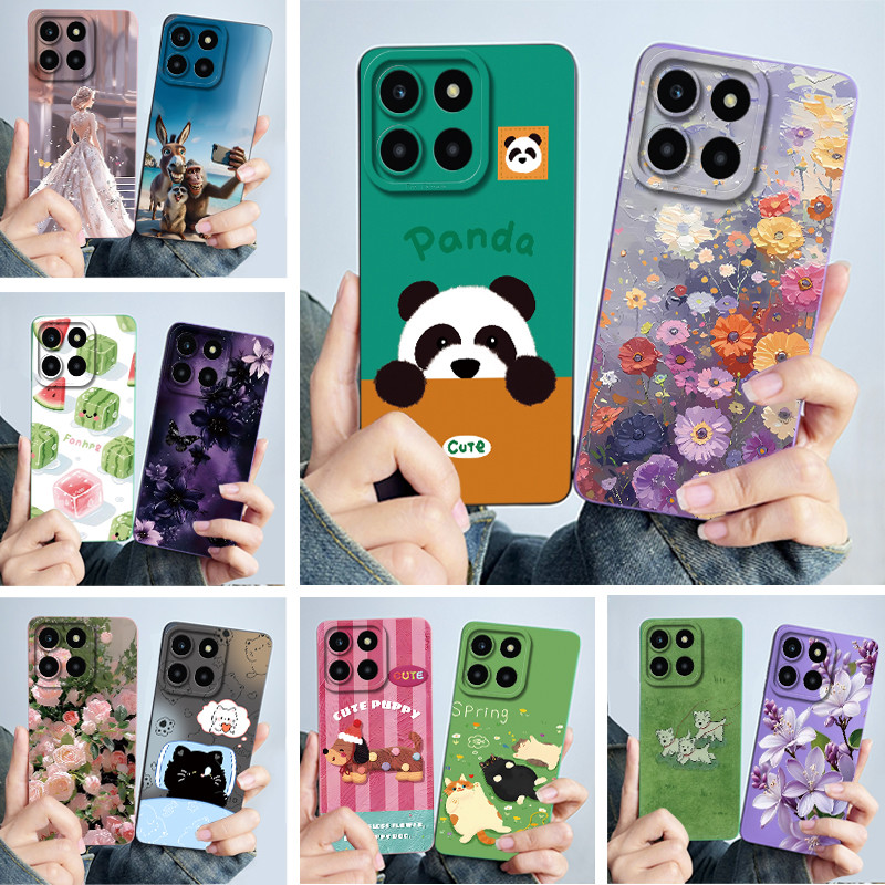 สําหรับ Honor X6 X6S X6C กรณีซิลิโคน TPU น่ารัก Panda สาวหวานแมวกลับฝาครอบโทรศัพท์สําหรับ HonorX6 5G X 6C VNE-LX2 NIC-LX2 ป้องกันปลอก Shell