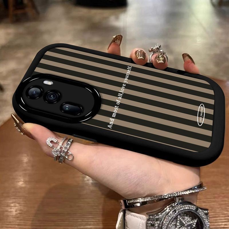 ลายเส้นสีดําแนวตั้ง Huawei mate60pro Puff Case 60/50 เคสโทรศัพท์ nova12/11 Simple p70 YA2Z