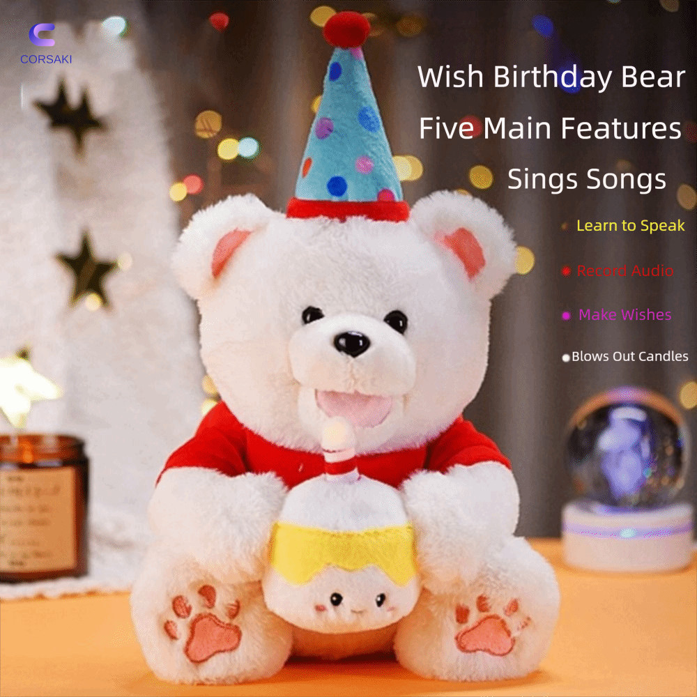 CORSAKI Interactive Huggy Cat,ฟังก์ชั่นแบบโต้ตอบไฟฟ้าขับเคลื่อนตุ๊กตาไฟฟ้าที่สมจริง,พูดคุณสมบัติจําล