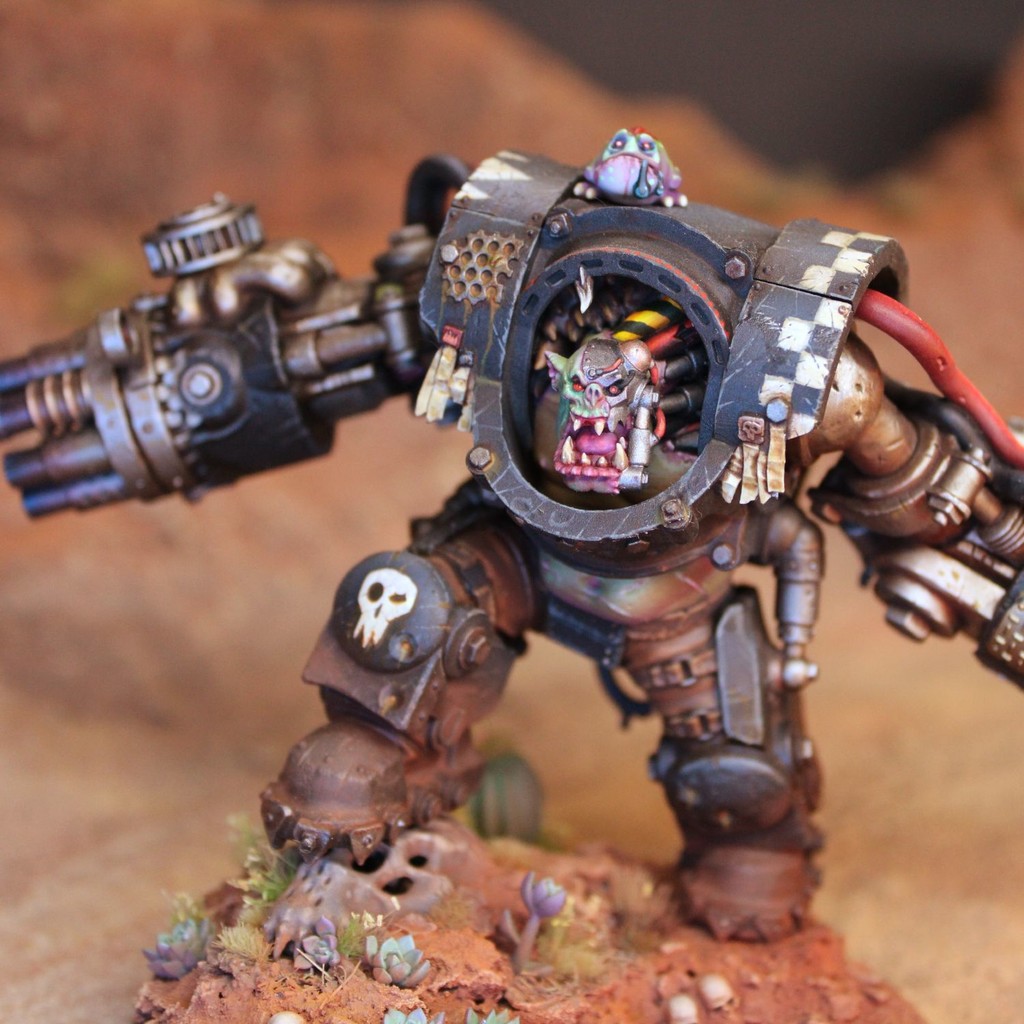 Warhammer Orc BOSS BOSS War Chess Board Game Painting DIY 3D Printing 40K สีขาว รุ่น H9R0