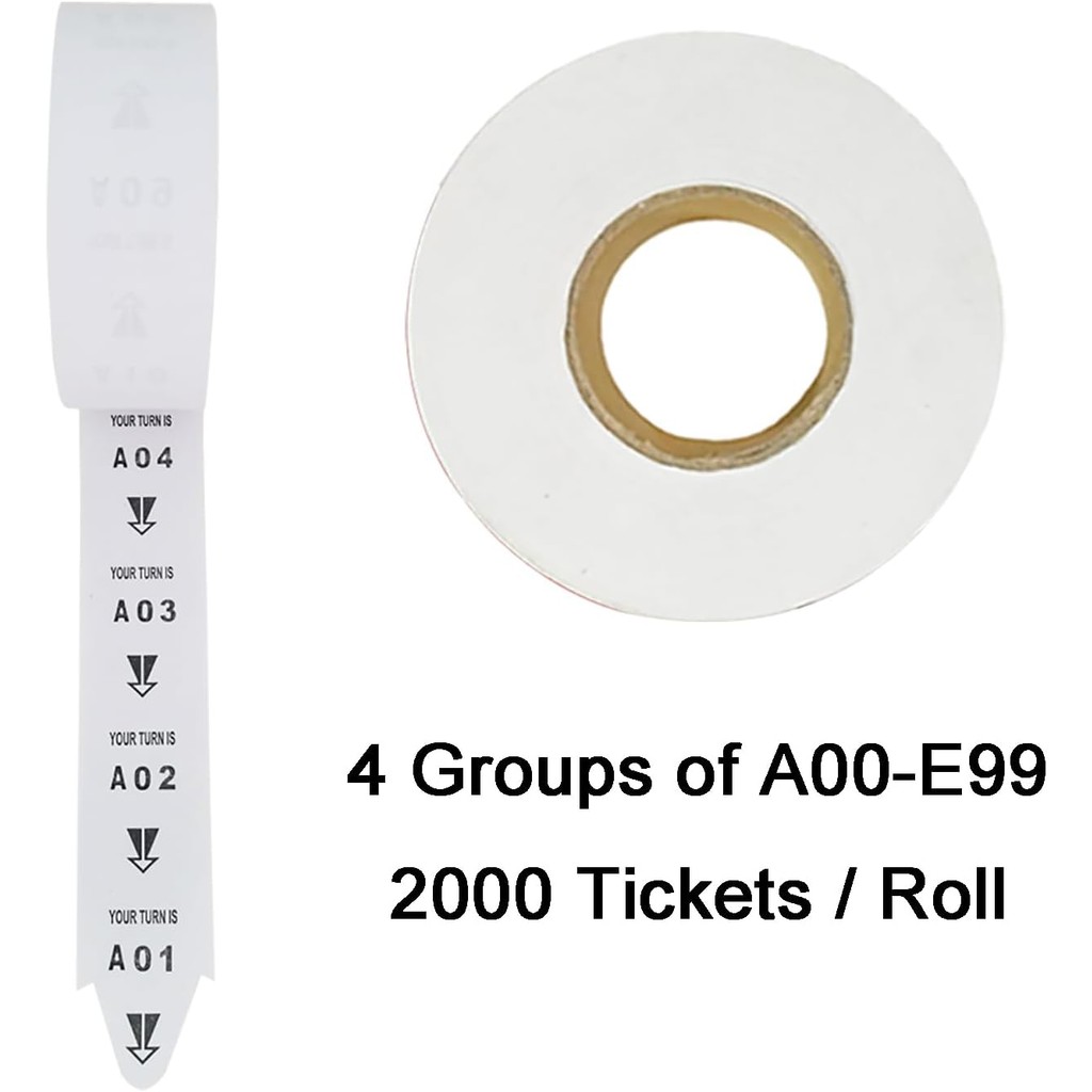 นําตั๋วหมายเลขเปิด O Matic Tickets Letter Take a Ticket Number สําหรับ D80 Ticket Dispenser 1 ม้วน 2