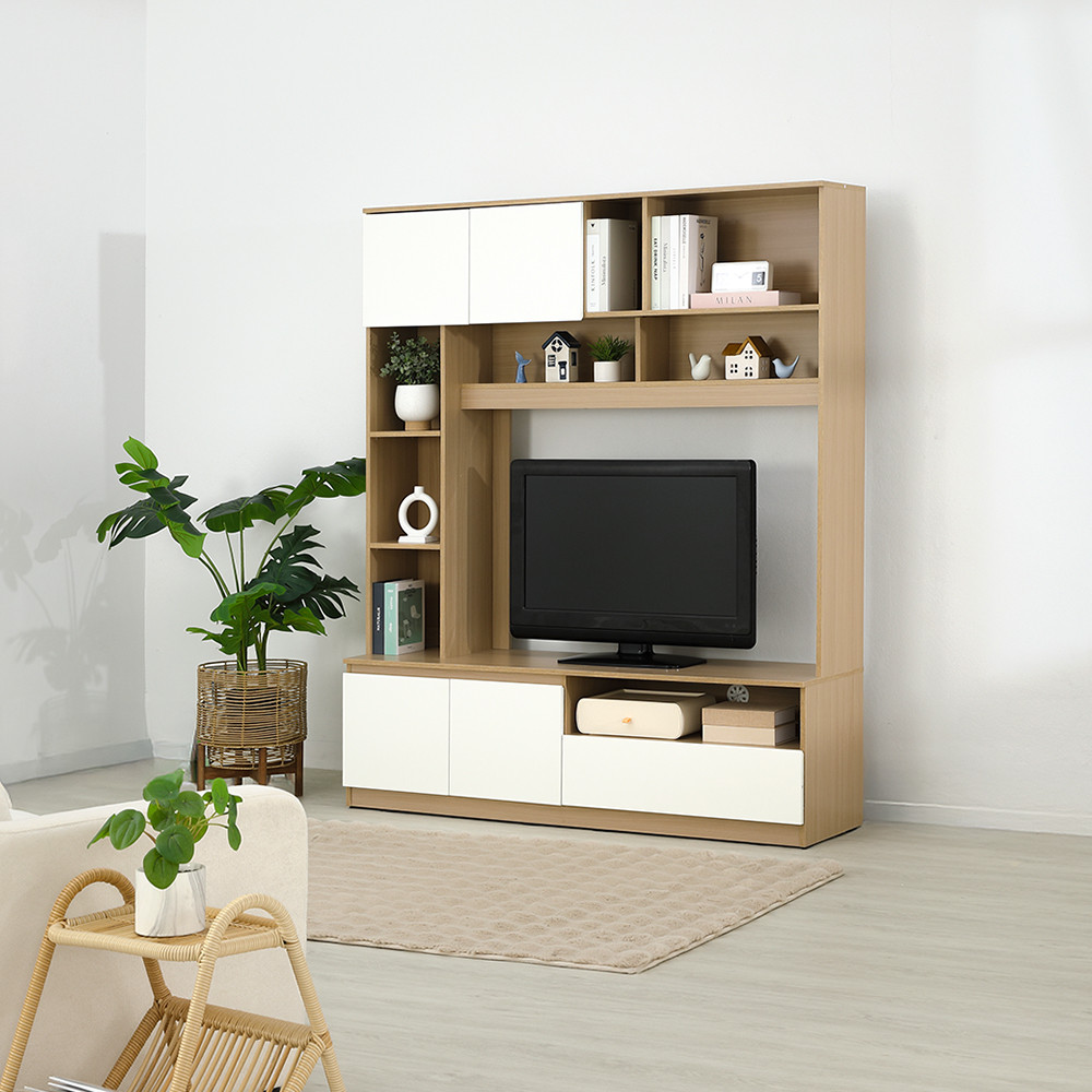 Furinbox ชุดโฮมเอ็นเตอร์เทนเมนท์ รุ่นมินิโอ ขนาด 150 ซม. - สีธรรมชาติ/ขาว