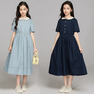 ชุดเดรสสไตล์วิทยาลัยสำหรับเด็กผู้หญิงอายุ 3-14 ปี สวมใส่ง่าย…