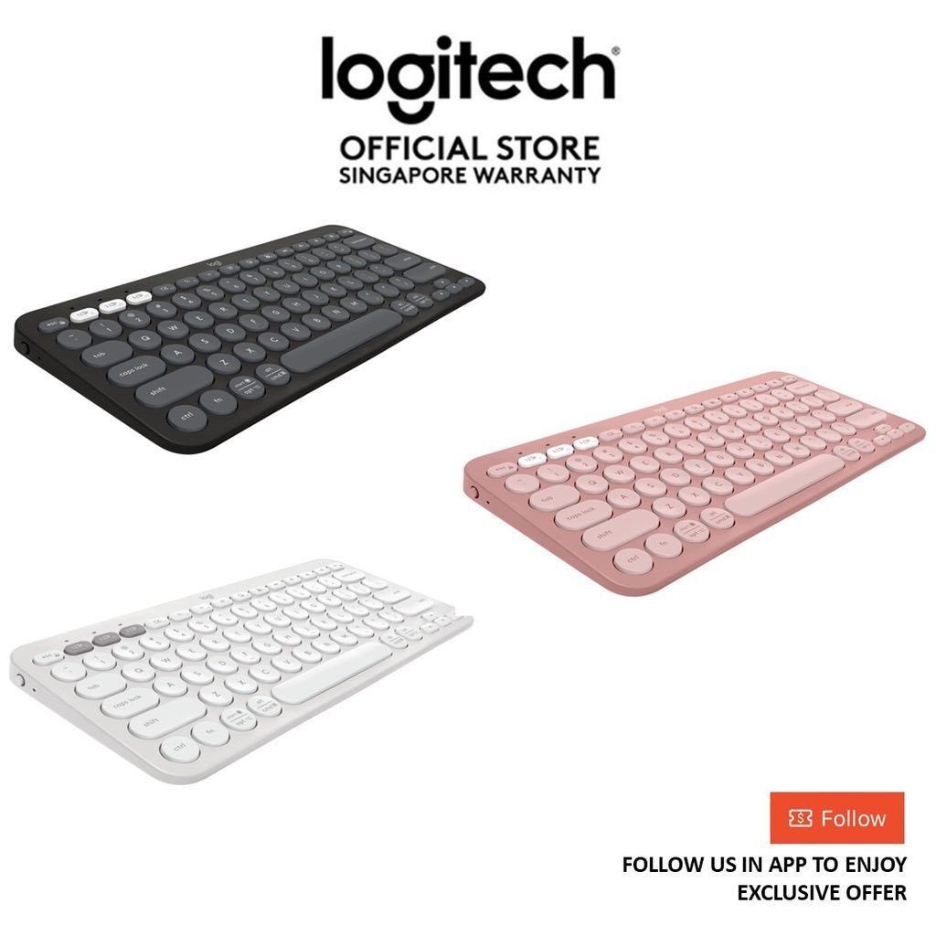 [Bundle] คีย์บอร์ด Logitech K380S + เมาส์ Logitech Pebble 2 M350S Slim Mouse