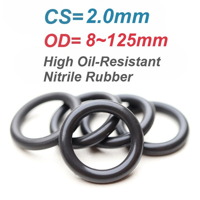 [XM] แหวนซีลยางไนไตรล์ NBR สีดํา CS2.0mm*OD8~125mm ORing