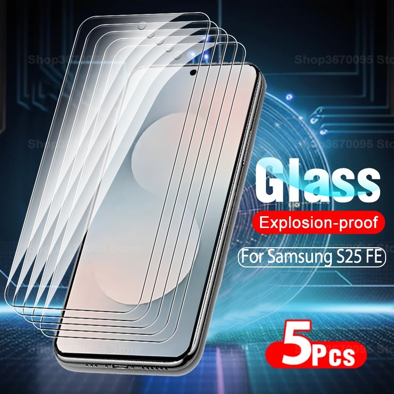 5 ชิ้นสําหรับ Samsung Galaxy S25 FE กระจกป้องกันใส SamsungS25FE S25FE S 25 Fe 5G 6.7 นิ้วฟิล์ม