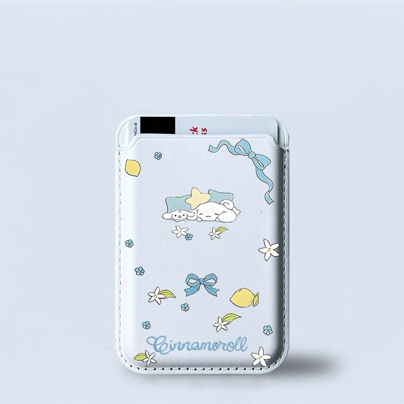 Sleeping Cinnamon Dog Patterned ที่ใส่การ์ดคู่สําหรับ iPhone 15pro 15promax 14 14 14promax 14 pro 16 16plus 16 Pro Max 17 pro max 17 air