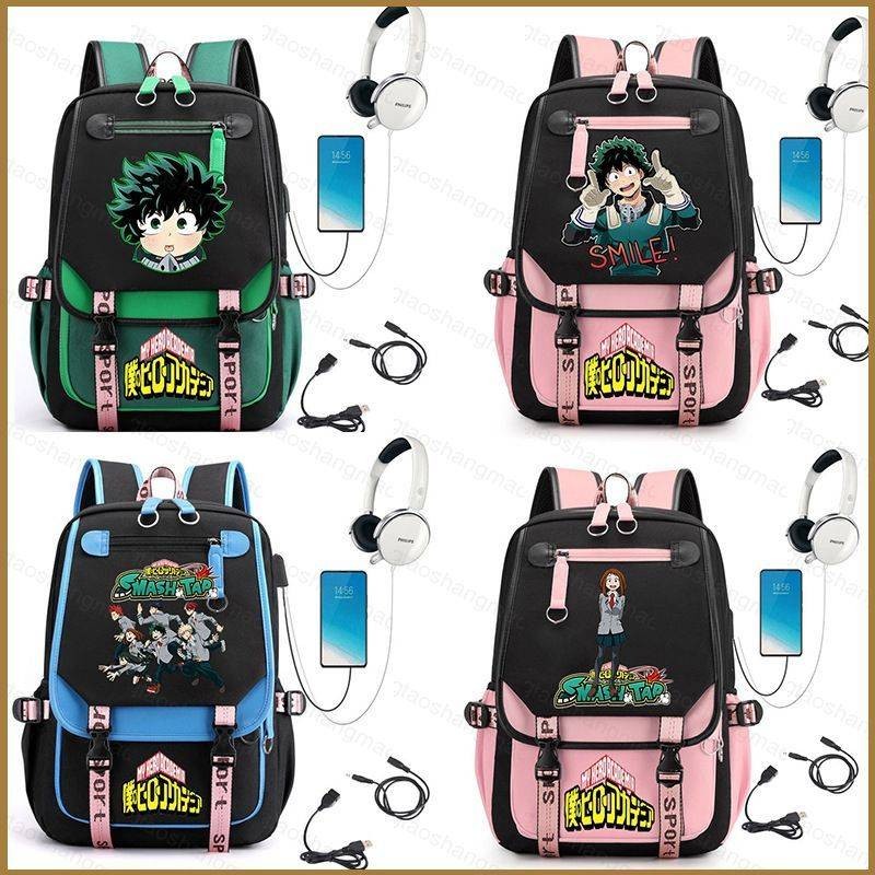 YT5 My Hero Academia กระเป๋าเป้สะพายหลังสําหรับนักเรียนความจุขนาดใหญ่น้ําหนักเบาพิมพ์อเนกประสงค์การ์