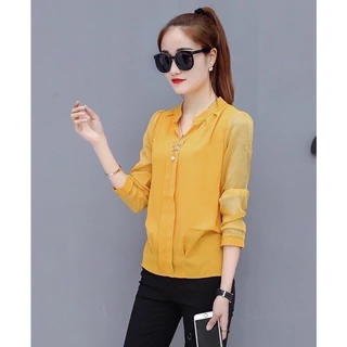 (พร้อมส่ง)เสื้อชีฟอง👚 ผ้าดี ใส่สบาย ใส่ออกงาน มีไซส์ใหญ่ เสื้อทำงานสาวอวบ