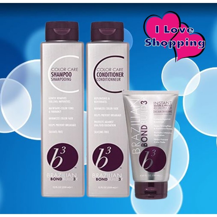 b3 Brazilian BondBuilder Color Care Shampoo/Conditioner/Instant Restore & Protect Reconstructor 350/
