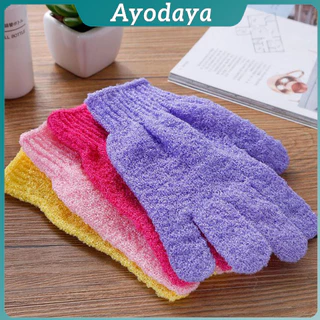 Ayo ถุงมืออาบน้ำ ถุงมือขัดผิวอาบน้ำ ขจัดเซลล์ผิวเก่า พร้อมส่ง Glove-style bath towel