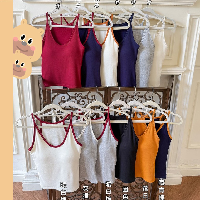 🎀bearbra🎀สายเดี่ยว ซับใน มีฟองน้ำ เย็บติด ฟรีไซต์ ไร้ขอบ ใส่สบาย ผ้านุ่ม เสื้อ ผู้หญิง มีสีให้เลือกหลายสี พร้อมส่ง