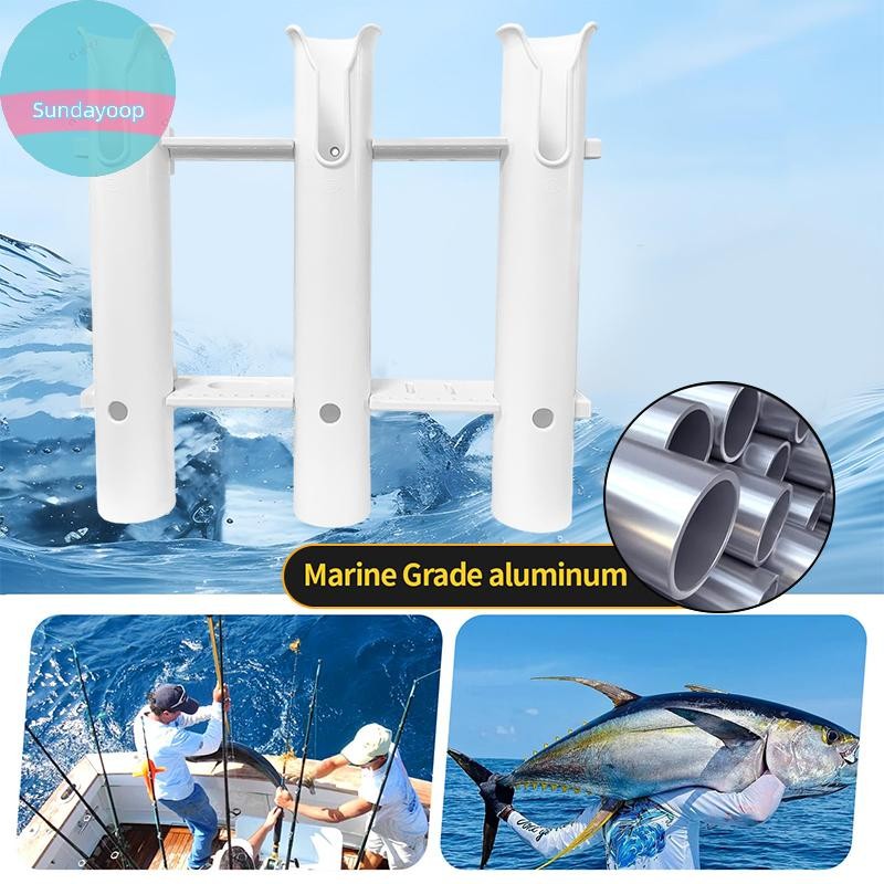 Sund ที่วางคันเบ็ดอลูมิเนียมอัลลอยด์, ชั้นวาง Pod ติดผนัง 3 Link สําหรับเรือทะเล, เรือยอชท์, ค่าย, RV, 3 หลอด TH