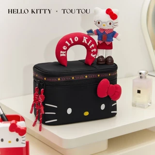 ของขวัญคริสต์มาส TOUTOU Hello Kitty กระเป๋าแต่งหน้าความจุขนาดใหญ่ห้องน้ําแบบพกพากระเป๋าสตรี