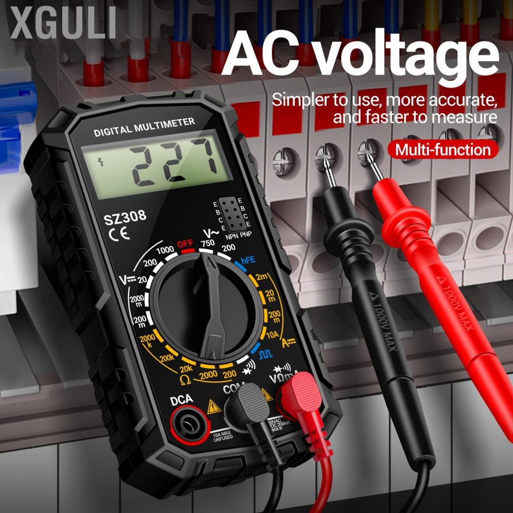 Xguli XGULI-TH Aneng SZ308 Digital Multimeter Square Wave Tester 1999 นับ HFE Triode Buzzer AC/DC แร