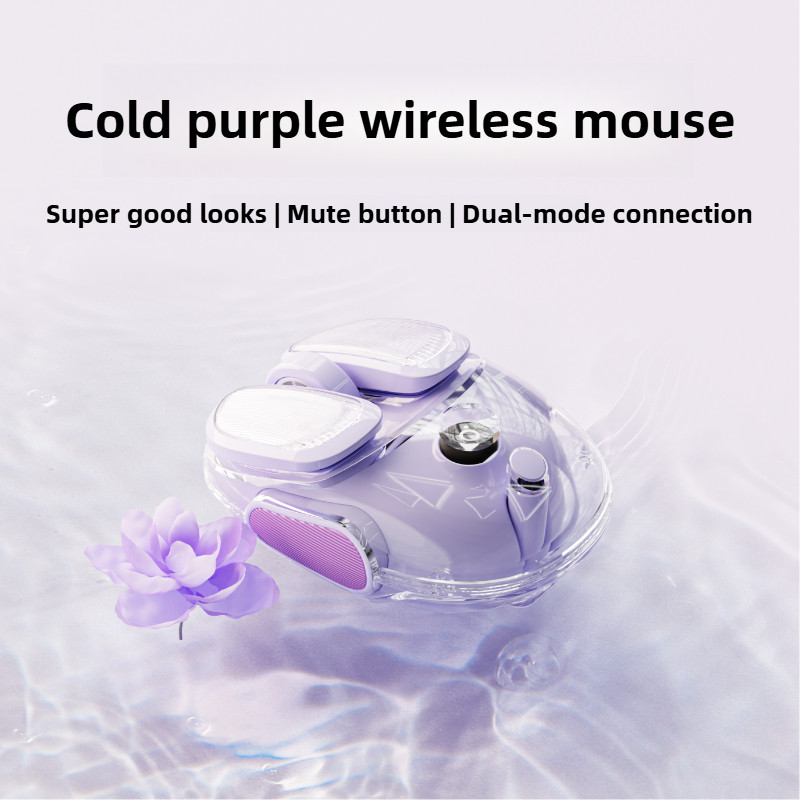 EWEADN Wireless 2-mode Mouse Bluetooth 2.4G Silent Office PC Material Rechargeable Portable for Lapt