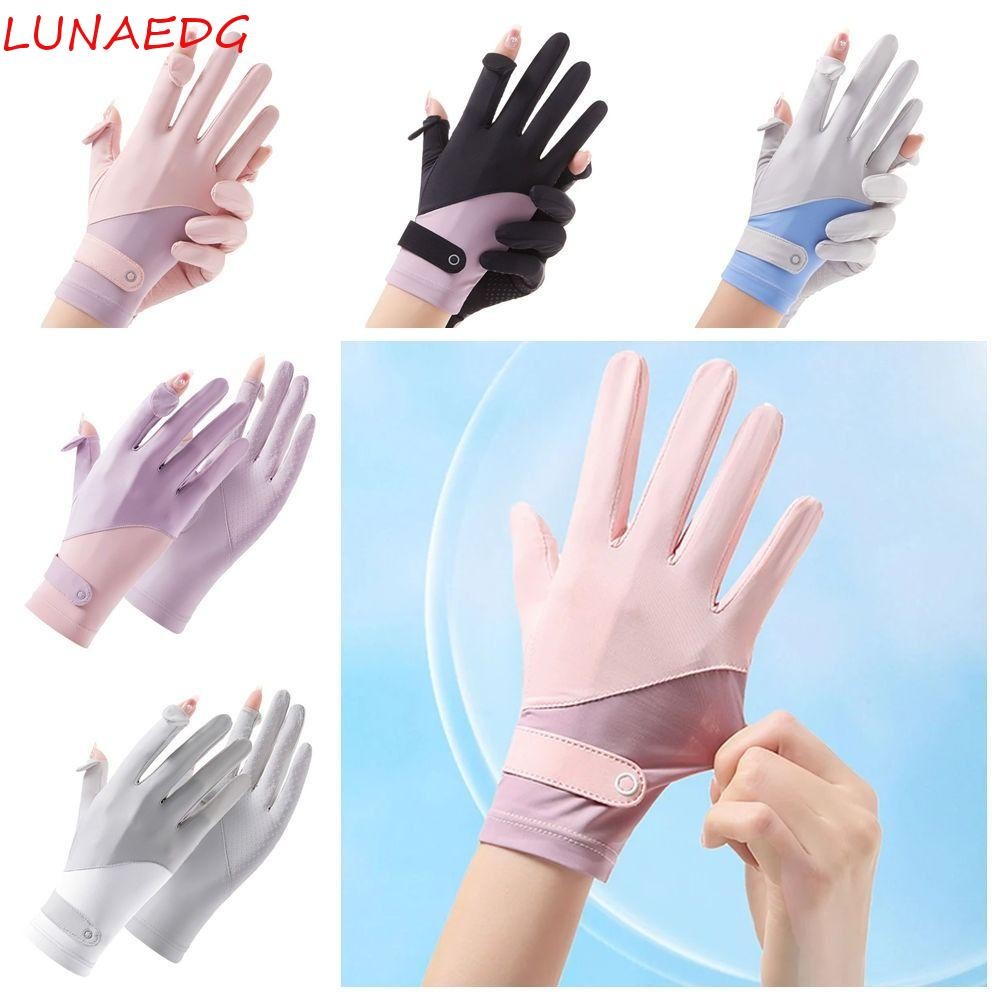 ถุงมือกันแดดทำจากผ้าไหมน้ำแข็ง ป้องกันแสง UV มีความระบายอากาศได้ดี เหมาะสำหรับการขี่จักรยานและการใช้กลางแจ้ง