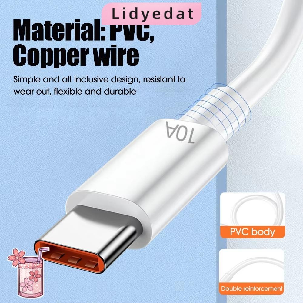 LIDYEDAT165 สายชาร์จเร็ว, 10A 120W 10A Type C, สายชาร์จ USB USB C สายเคเบิลข้อมูลสําหรับ Huawei