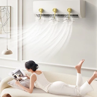3 ชิ้น Conditioning Guide Fan, ติดผนังป้องกันการเป่าโดยตรงเครื่องปรับอากาศ Ventilator, Windmill Shaped Silent Air