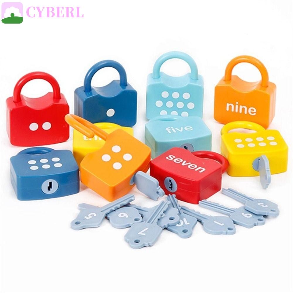 CYBERLINX Number Lock Key Toys, Math Count Unlock Key Early Educational Toys, Baby Gift Number Match