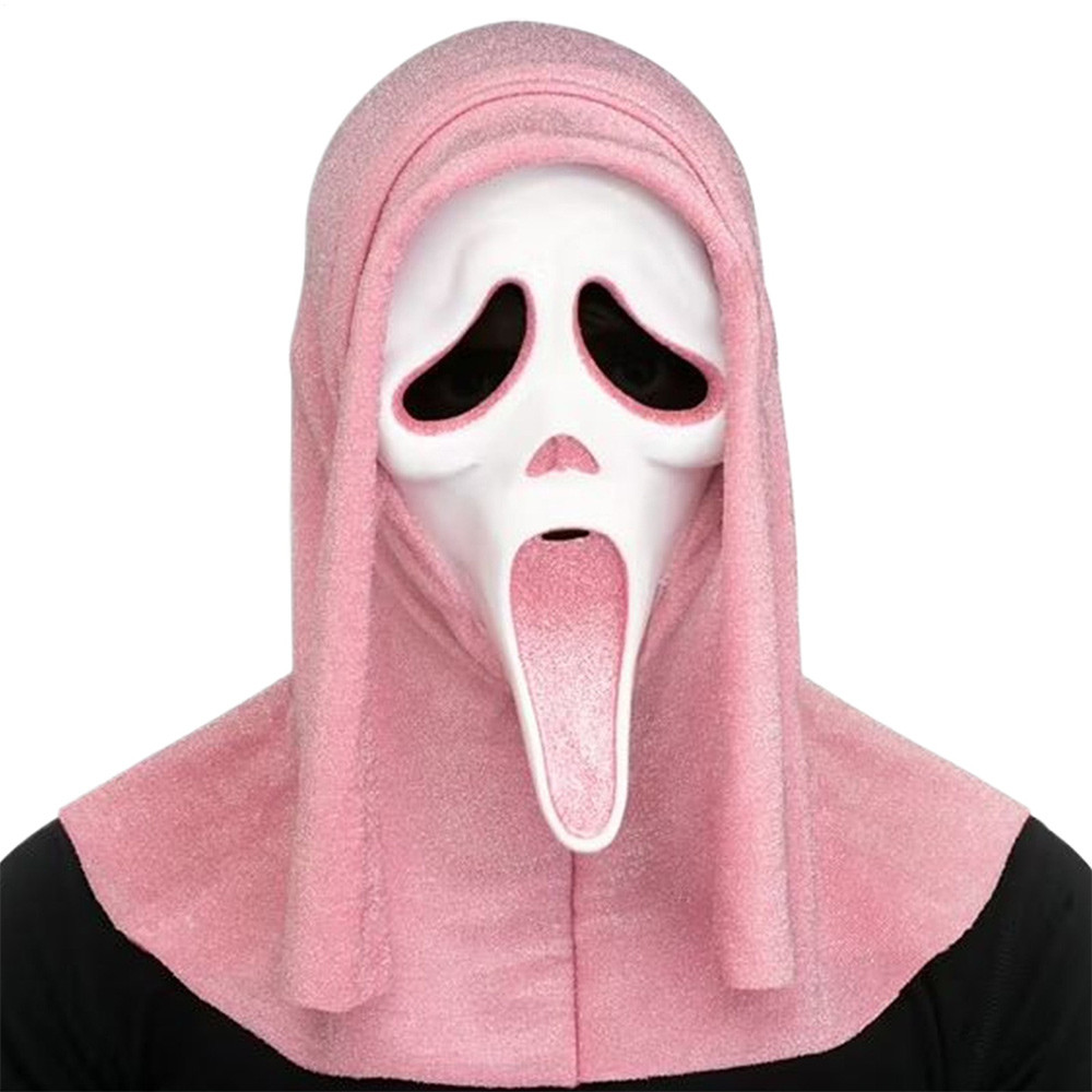 Ghost Face Ghostface Lives Pink Glitter Mask Halloween Costume Scream World