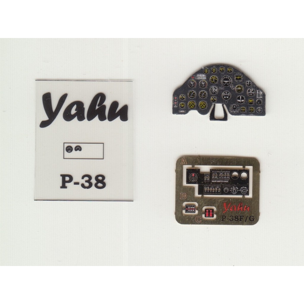 Yahu Models 1: 48 P-38G Lightning Color Dashboard พร้อม TAMIYA