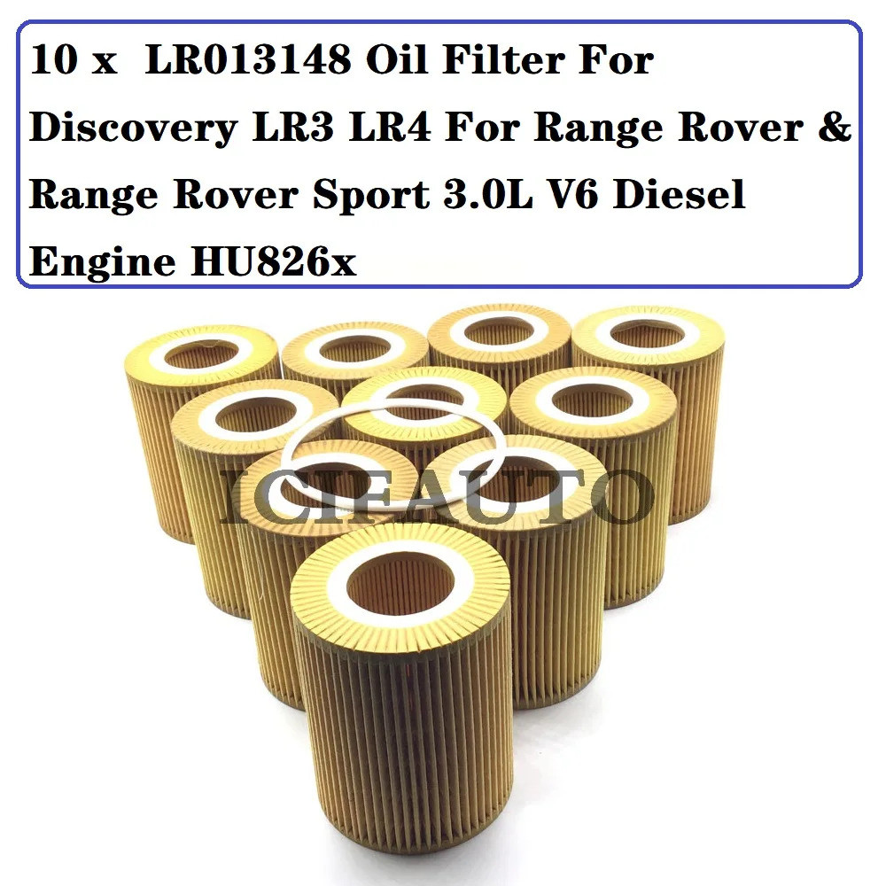 10 X กรองน้ํามันสําหรับ Discovery LR3 LR4 สําหรับ Range Rover Sport 3.0L V6 เครื่องยนต์ดีเซล LR01314