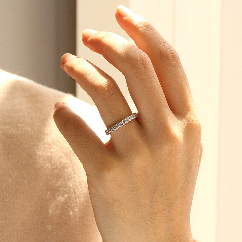 แหวนเงินสเตอร์ลิง925 แบบเรียบง่ายสำหรับคนชอบสไตล์แฟชั่น เพศหญิง และเป็นของขวัญที่เหมาะสม - รูปที่ 4