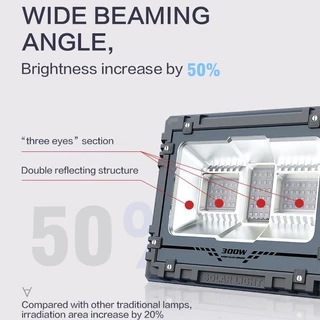 【รับประกัน 30ปี】โคมไฟโซลาเซลล์ ไฟledโซล่าเซลล์ IP67 ไฟโซล่าเซลล์ สปอร์ตไลท์กันน้ำ ระบบควบคุมแสงอัจฉริยะ ไฟสวนพร้อมรีโมท