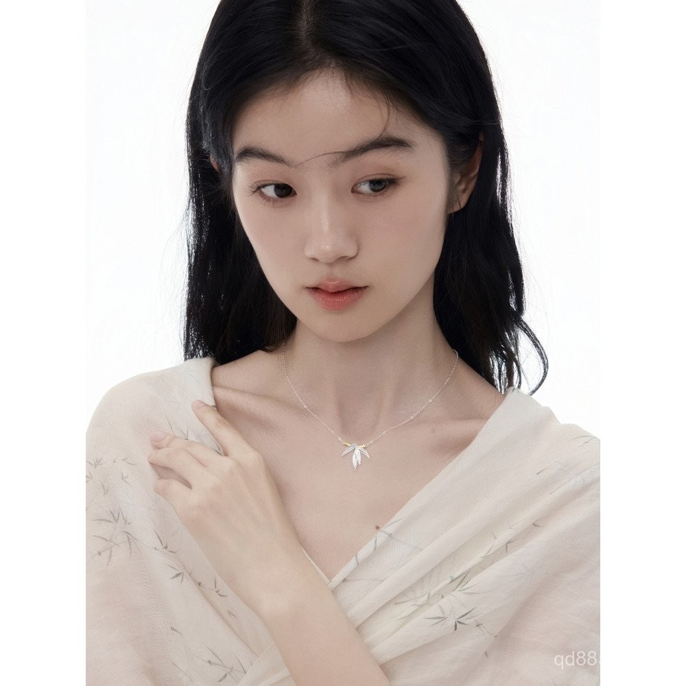 NO Bamboo Daily Today Clavicle Chain สร้อยคอสไตล์จีน S925SOLUTION All-Match ใหม่สาวจีนเงินสเตอร์ลิง 