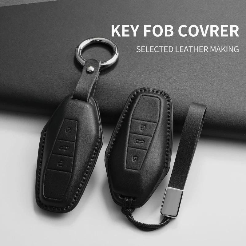 รถ Remote Key Case ฝาครอบ Fob สําหรับ Chery Fulwin T9 T10 A8L ICAR03 3/4 ปุ่ม PU รถ Key Case กระเป๋า