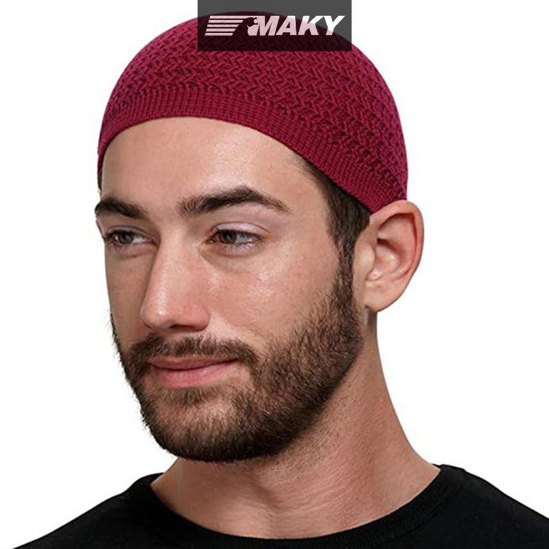 LLPH Casual หมวกถักมุสลิมสำหรับผู้ชาย Warm Beanie หมวกอิสลามRamadan