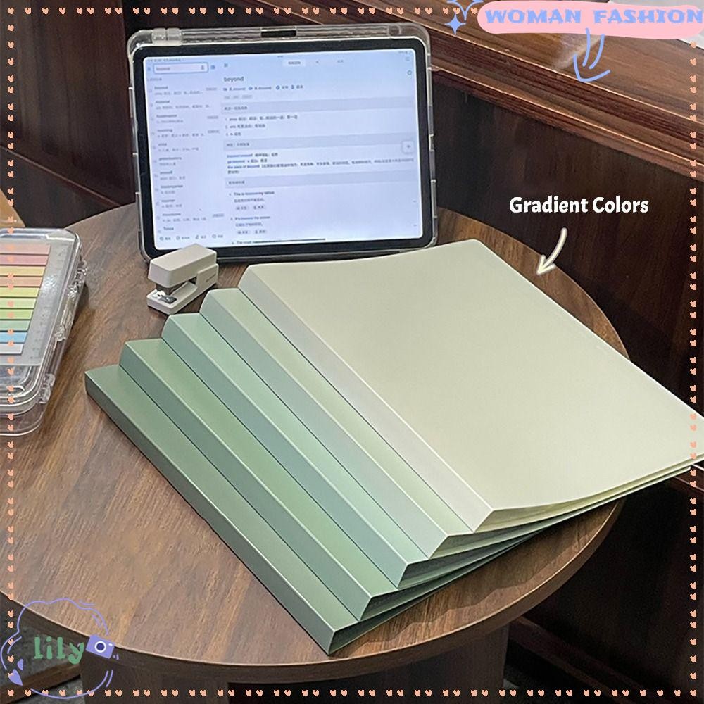 LILY Test Paper Storage Booket, Gradient Color ความจุขนาดใหญ่ A4 แฟ้มโฟลเดอร์, Professional PP Portf