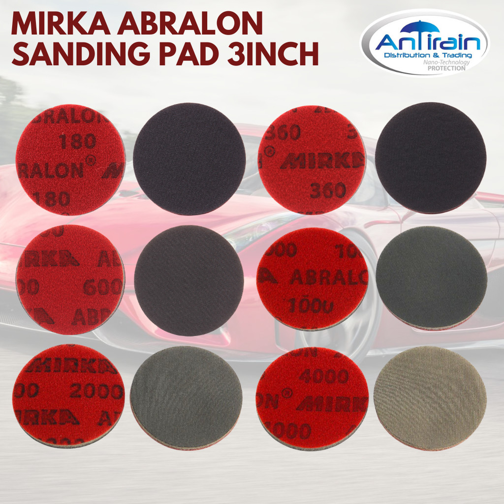 MIRKA ABRALON SANDING PAD 3INCH [ สําหรับ HEADLIGHT OXIDATION RESTORATION, ซ่อมสีรถยนต์ ]