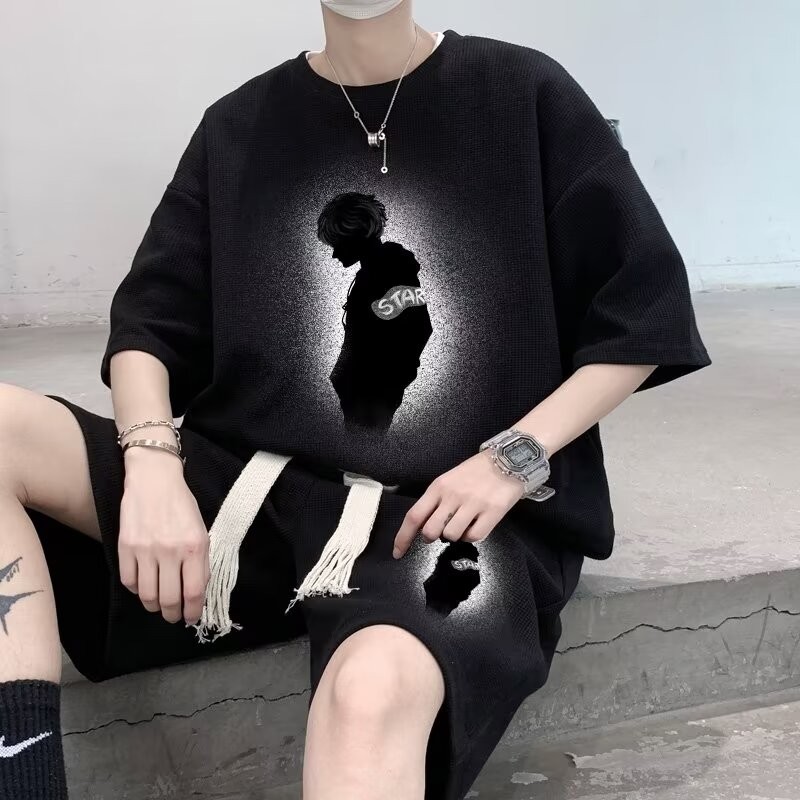 COD 2025P20.#Network Diagram BT82 Waffle Set Black Gray White M-5XL new23 DB1A