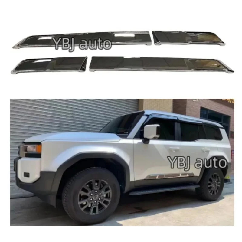 YBJ รถอุปกรณ์เสริม SUV สีดําประตูด้านข้าง Moulding Strip สําหรับ LAND CRUISER PRADO LC250 FJ250 2024