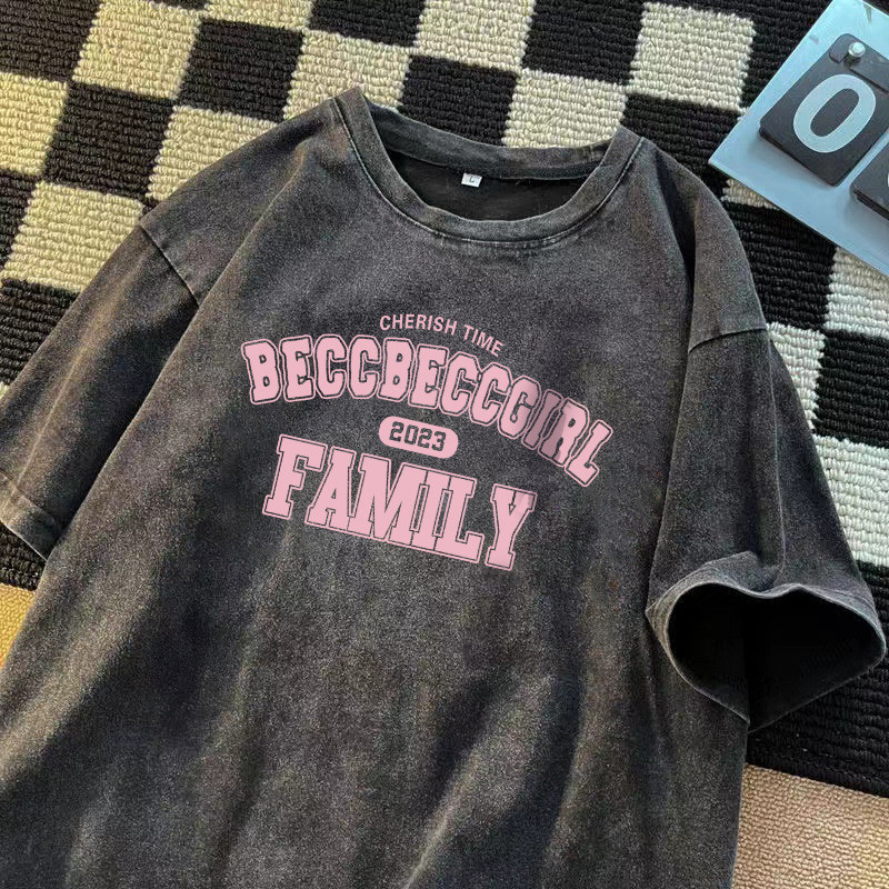 ( จัดส่ง 24 ชั่วโมง ) Maise STUDIO air basuh wanita rusak เสื้อยืด alfabet cestak แฟชั่นด้านบน 9.28