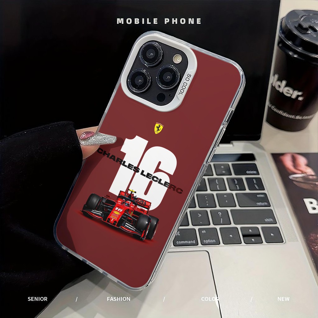 เคสไอโฟนiPhone 17 Pro MaxF1 ชาร์ลส์ เลอแคลร์Simple สีทึบ Frosted Electroplate เลนส์ป้องกันเคสโทรศัพท์สําหรับ iPhone 17 Pro Max 16 15 14 13 12 11 7 8 Plus X Xr Xs Max - รูปที่ 7